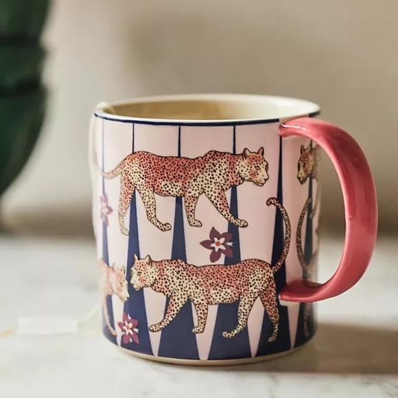 NWT Anthropologie Maeve Leopard Mug - Picture 2 of 3